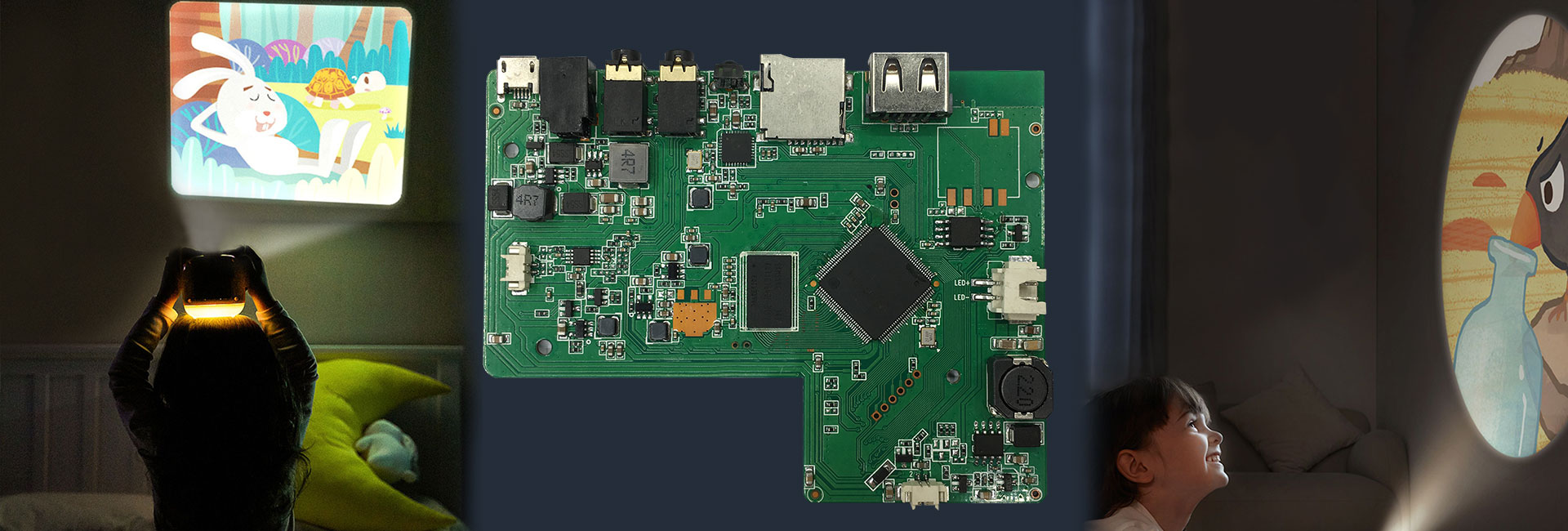 兒童早教投影儀解決方案開(kāi)發(fā)PCBA主板